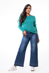 JEANS WIDE LEG C/CORTE MARIA AMORES