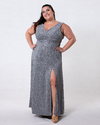 VESTIDO BRIGIETTE ESCOTE CRUZADO BRIILLOSO - comprar online