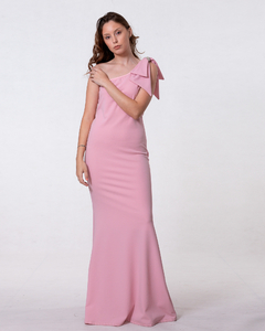 VESTIDO ZAMIRA CON MOÑO EN EL HOMBRO
