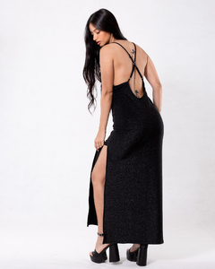 vestido magda de lurex cruzado - comprar online
