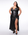 VESTIDO ROMANA ESCOTE V FOIL
