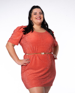 VESTIDO LORI DE LUREX CON MANGAS Y CUELLO REDONDO - Adalgisa | Tienda de ropa