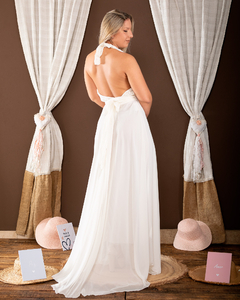 VESTIDO BLANCA CON ENCAJE CORTE MARILIN - comprar online