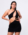 vestido Spencer de lurex con aperturas