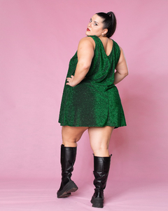 VESTIDO VERDI DE LUREX CORTO - comprar online