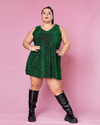 VESTIDO VERDI DE LUREX CORTO