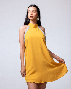 vestido corto jad cuello americano