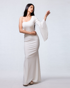VESTIDO LARA UN HOMBRO MANGA LARGA