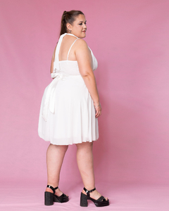 VESTIDO STELLA DE GASA ESCOTE CORAZÓN Y LAZO - comprar online
