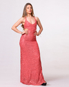 VESTIDO HANNAH LENTEJUELAS ESPALDA CRUZADA CON ELASTICO