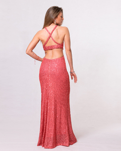 VESTIDO HANNAH LENTEJUELAS ESPALDA CRUZADA CON ELASTICO - comprar online