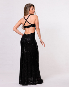 VESTIDO HANNAH LENTEJUELAS ESPALDA CRUZADA CON ELASTICO - Adalgisa | Tienda de ropa