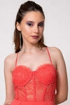 VESTIDO STORMI CON CORSET DE ENCAJE Y GASA - comprar online