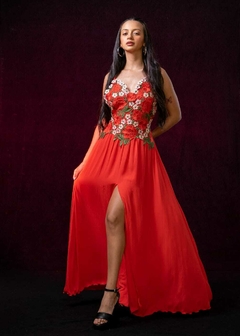 VESTIDO FIORELLA BORDADO CON FLORES - comprar online
