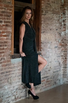 VESTIDO LARGO JERSEY LUREX MARIA BACUR - comprar online
