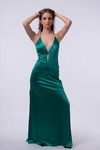 VESTIDO LARGO C/STRAS EN EL BUSTO - comprar online