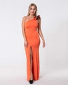 vestido dina de un hombro con tajo - comprar online