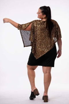 vestido rouse de palliete con capa - tienda online