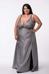 VESTIDO LARGO DE LUREX Y TULL - comprar online