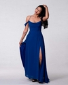 VESTIDO DE GASA CON MANGAS CAIDAS - comprar online