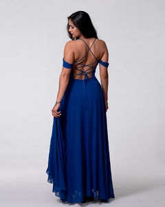 VESTIDO DE GASA CON MANGAS CAIDAS en internet