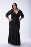 VESTIDO HARRIET DE ENCAJE Y LENTEJUELAS ESCOTE V - comprar online