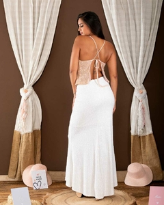 POLLERA LARGA ESTER DE PAILLETTE CON SHORT - tienda online
