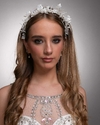 CORANA VINCHA C/HOJAS Y PERLAS - comprar online