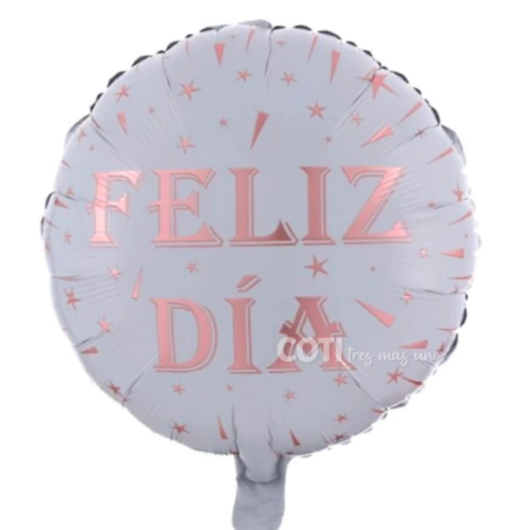 Globo metalizado corazón Feliz dia mama rosa gold 46cm x1