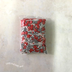 Sprinkles futbol rojo y blanco x50g