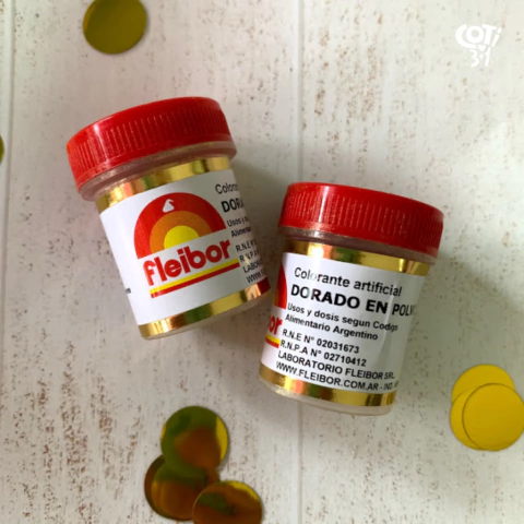 Colorante en polvo dorado fleibor x1 - comprar online