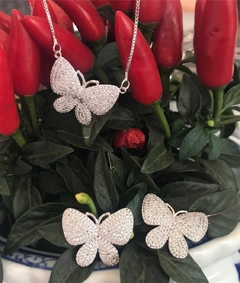 Conjunto Borboleta Cravejado Zirconia - comprar online