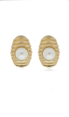 Brinco Perola Antique Folheado Ouro - loja online