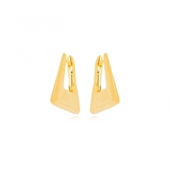 Brinco Argola Triangular Lisa Folheado Ouro