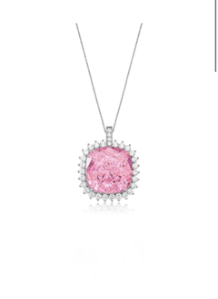 Colar Quadrado Fusion Rosa