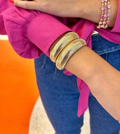 Pulseira Snahe Power Folheado Ródio Branco