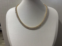 Colar Riviera Retângulo Zircônia Cristal Folheado Ouro na internet