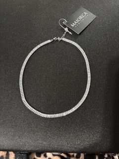 Riviera Baguete Zircônia Cristal Folheado Rodio Branco