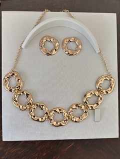Conjunto Celine Folheado Ouro - Maiorca Semijoias