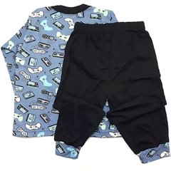 Pijama interlock joystick azul acertijo - comprar online