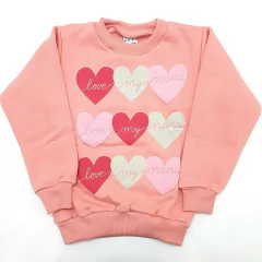 Buzo friza corazones salmon acertijo