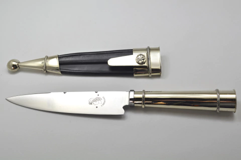 Cuchillo Facon Picasso Punta Lenteja - Vaina de Cuero Forrada (Cod: L32/6)