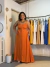 Vestido Longo Botões Frente Alma LARANJA CORAL - comprar online