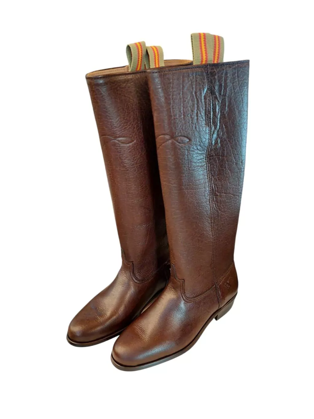 BOTA DE BUFALO LISA CAÑA ALTA OLIVA-CHOCOLATE HOMBRE
