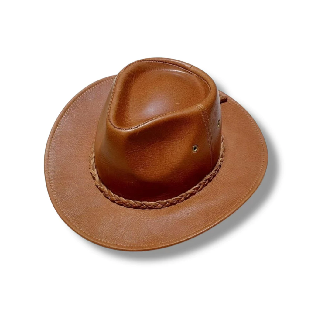 SOMBRERO DE CUERO GRANEADO