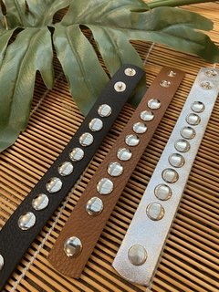 Pulsera Cuero Fina Tachas