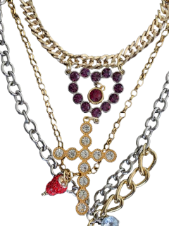 Mix de Cruzes Coração Strass - comprar online