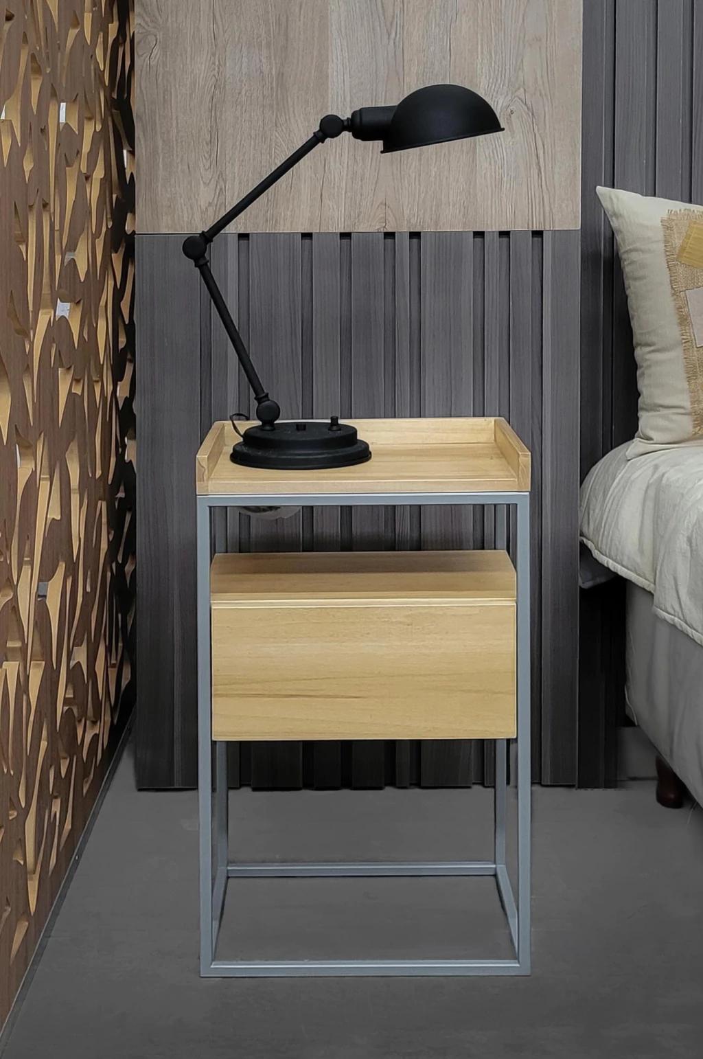 L2 Mesa de noche PRETTY estructura gris 65hx40