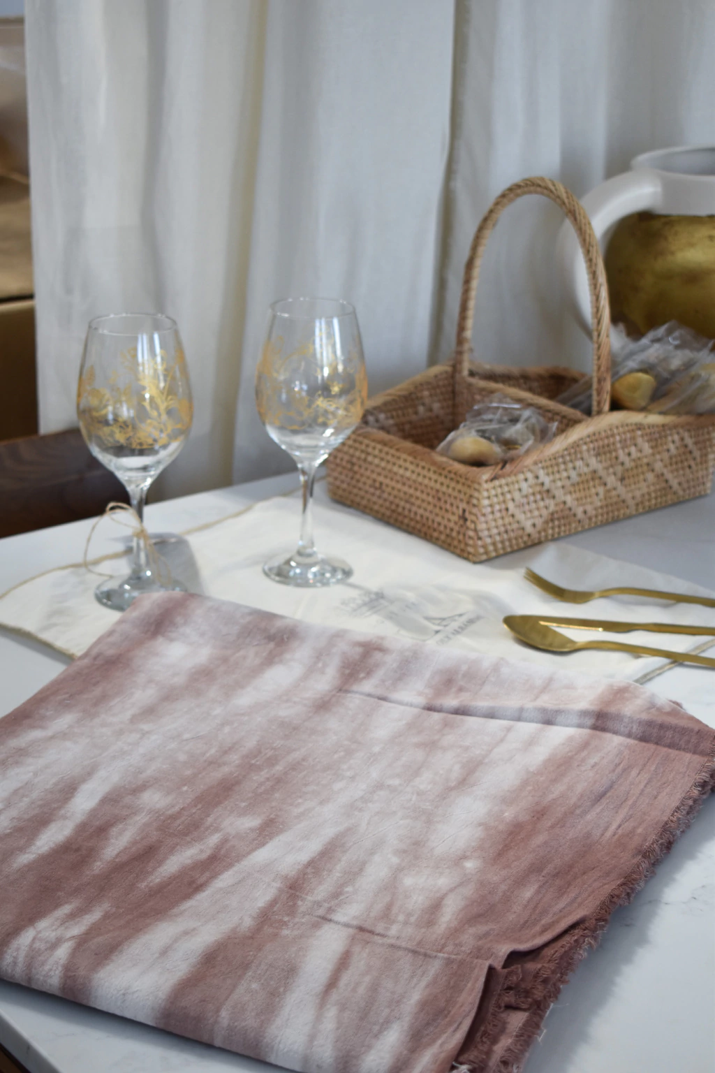 T2 Mantel BALI - handmade moka 260x183