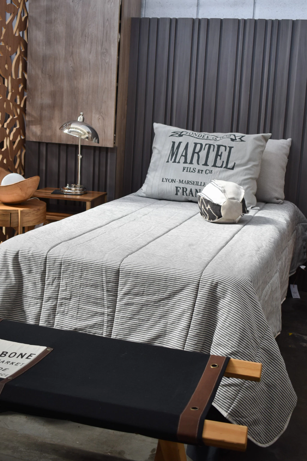 Linea BEACH - Acolchado Twin BEACH II reversible grafito y gris perla